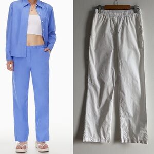 Aritzia Wilfred Free Sz XS Broardwalk White Cotton Relaxed Pants